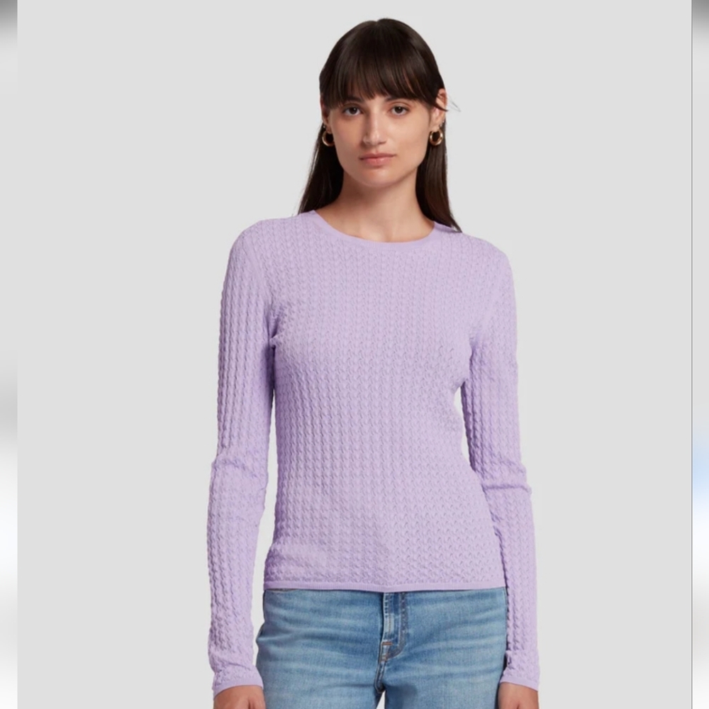 7 For All Mankind Lavendar Textured Sweater Size Small